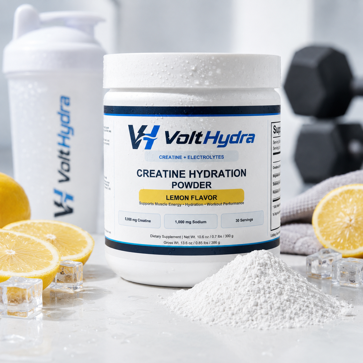 VoltHydra Creatine Hydration Powder — Lemon